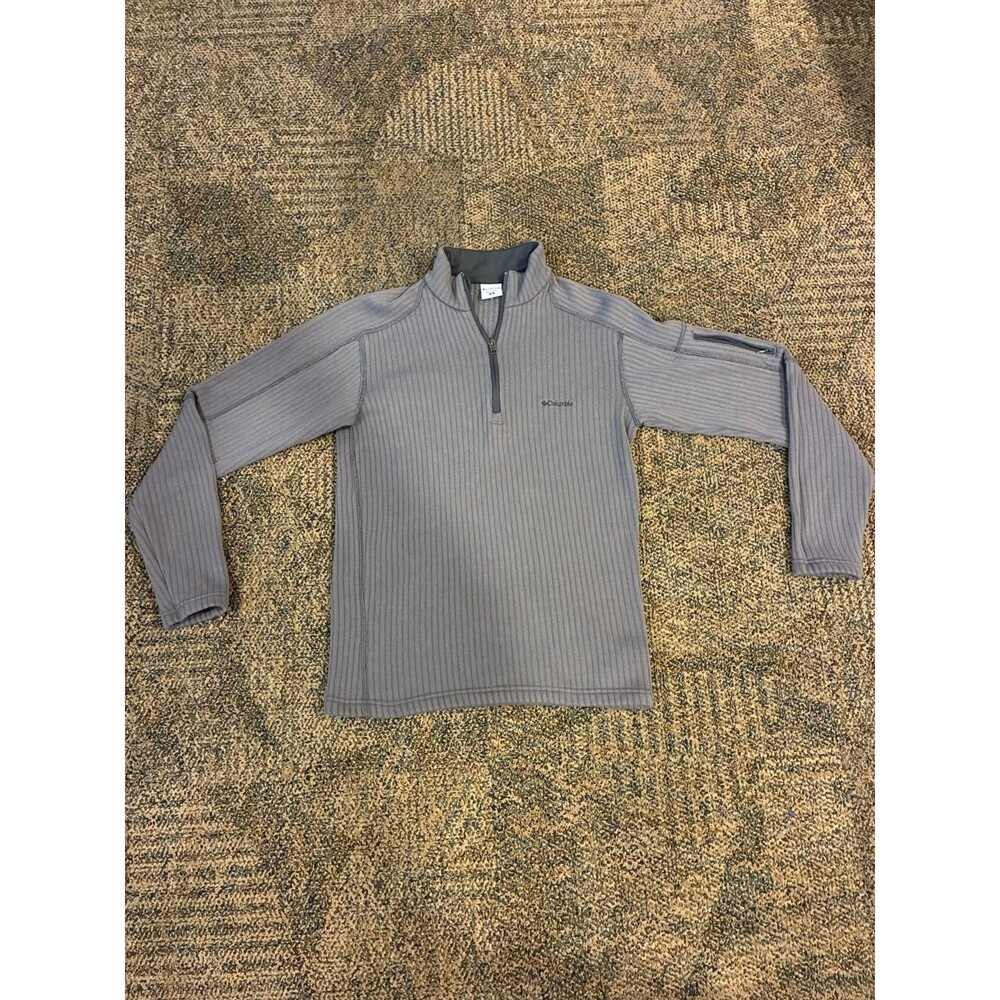 Columbia Ribbed Pullover Gray Mens Medium